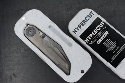 RARE Hypercut Cretin SN 001 Black Timascus / Ti / Hand Ground S45VN Blade w/ COA