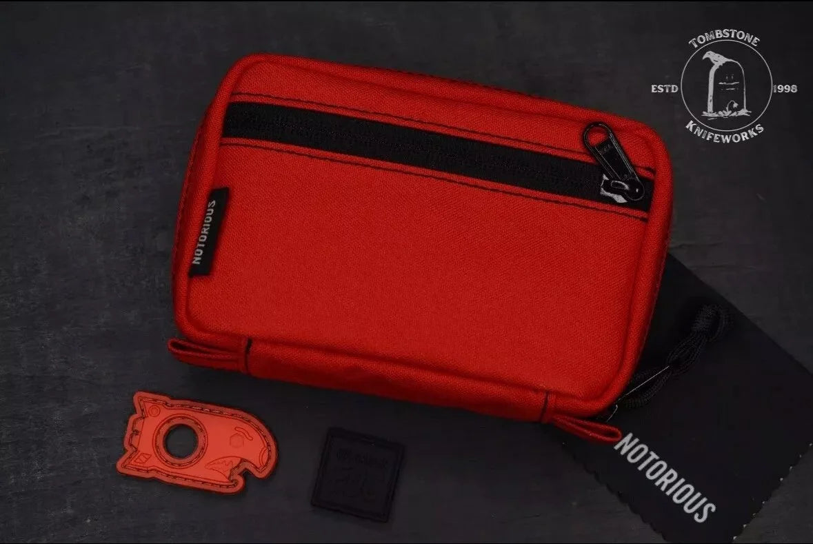 Notorious EDC “All Good” Pouch Red w/ Red Beer Bomb & B/O Notorious EDC Patches