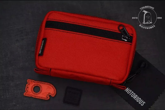 Notorious EDC “All Good” Pouch Red w/ Red Beer Bomb & B/O Notorious EDC Patches