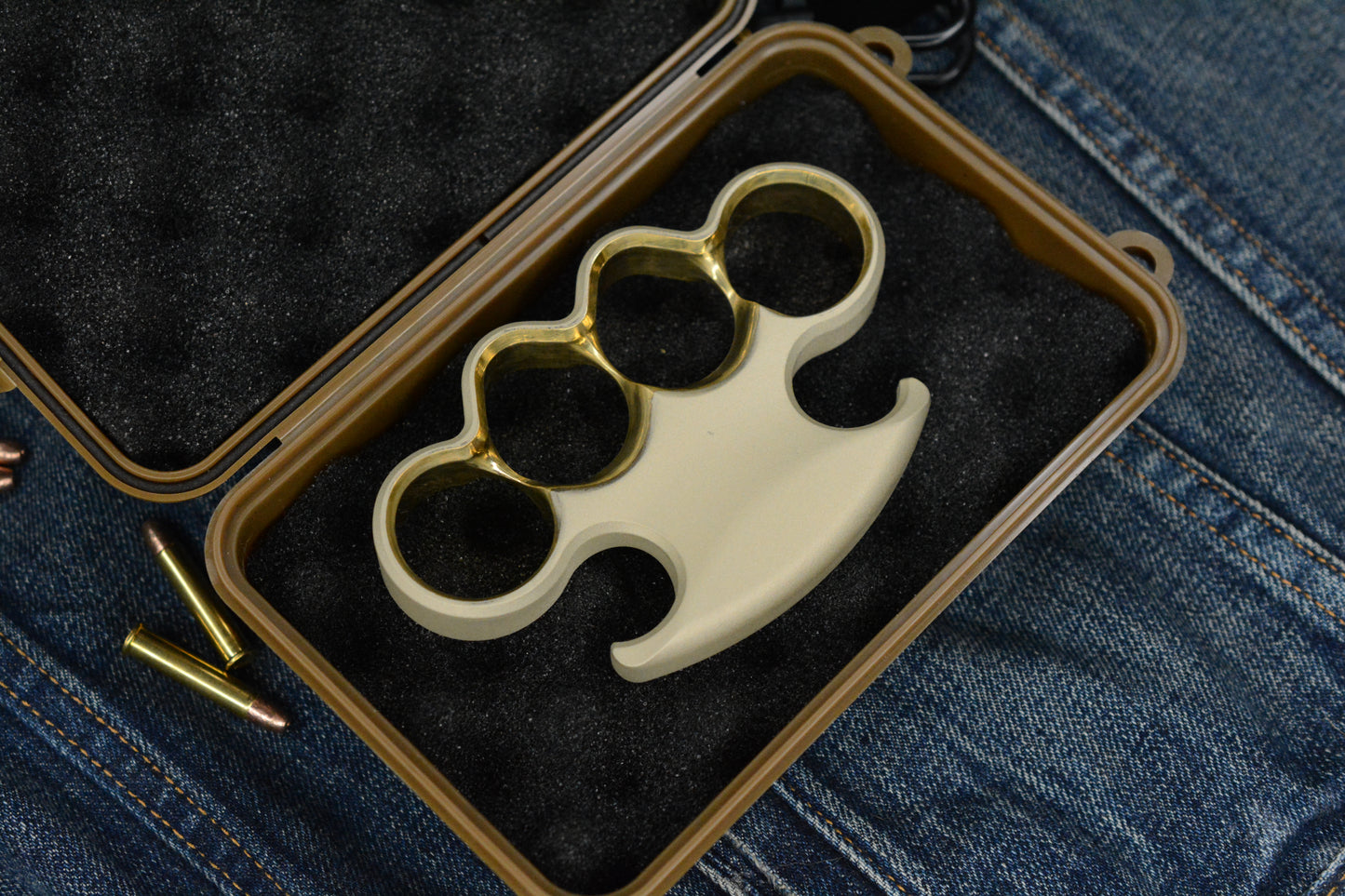 CUSTOM Delicious Fist 4FK - Platinum Cerakote Brass / Polished Finger Stalls 1/1