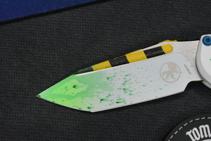NEW Microtech LUDT Gen-III T/E - “Caution Tape” White Slime Ghostbuster Special Edition