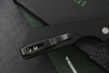 Custom Pro-Tech Strider PT Auto -  Black Handle 2-Tone Satin/Green Blade “The Gathering” #75 of 100