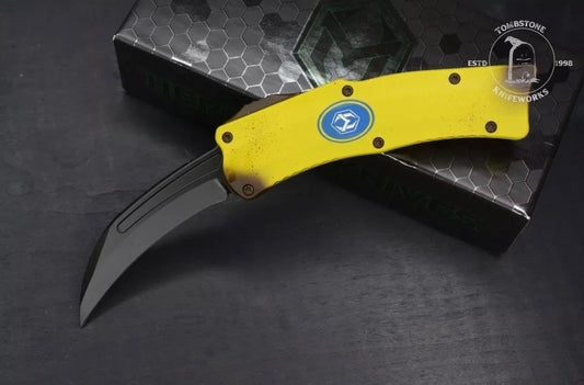 Heretic Knives ROC D/A OTF Automatic Knife Stabnana Yellow (3" DLC)