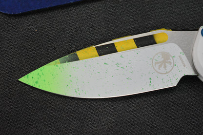 NEW Microtech LUDT Gen-III S/E - “Caution Tape” White Slime Ghostbuster Special Edition