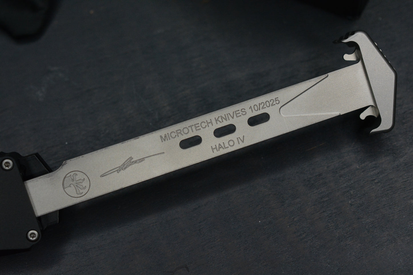 NEW Microtech Halo IV Marfione Selects Black - Clip Point  Hardcoat Aircraft Alloy w/ DOA 10/2025