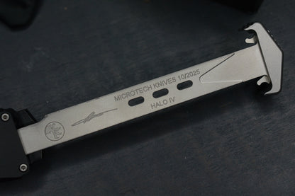 NEW Microtech Halo IV Marfione Selects Black - Clip Point  Hardcoat Aircraft Alloy w/ DOA 10/2025