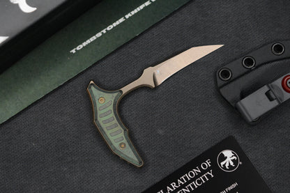NEW Microtech Bee Push Dagger - Bronze Ano 440C / Antique Green Ti