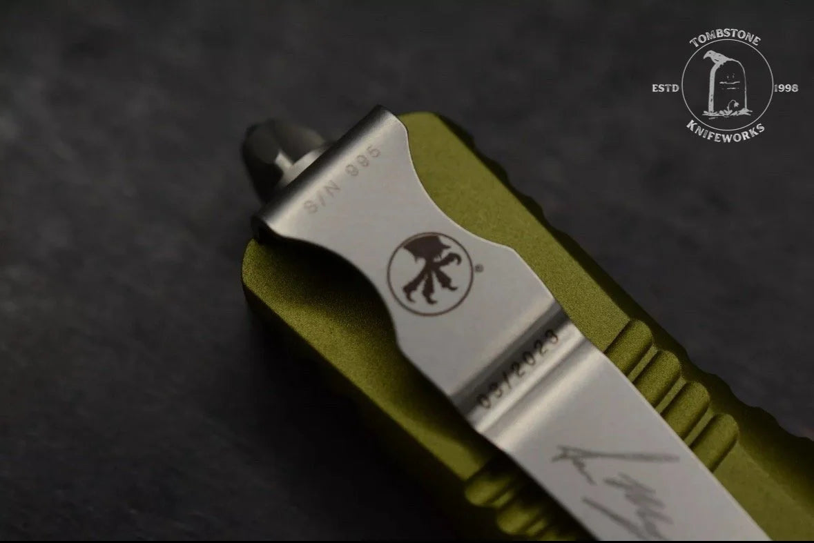 Microtech Mini Troodon OTF Hellhound Blade OD Green
