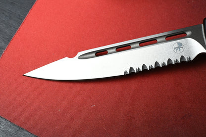 NEW Marfione Select Microtech HALO VII - Black Partially Serrated Clip Point SW