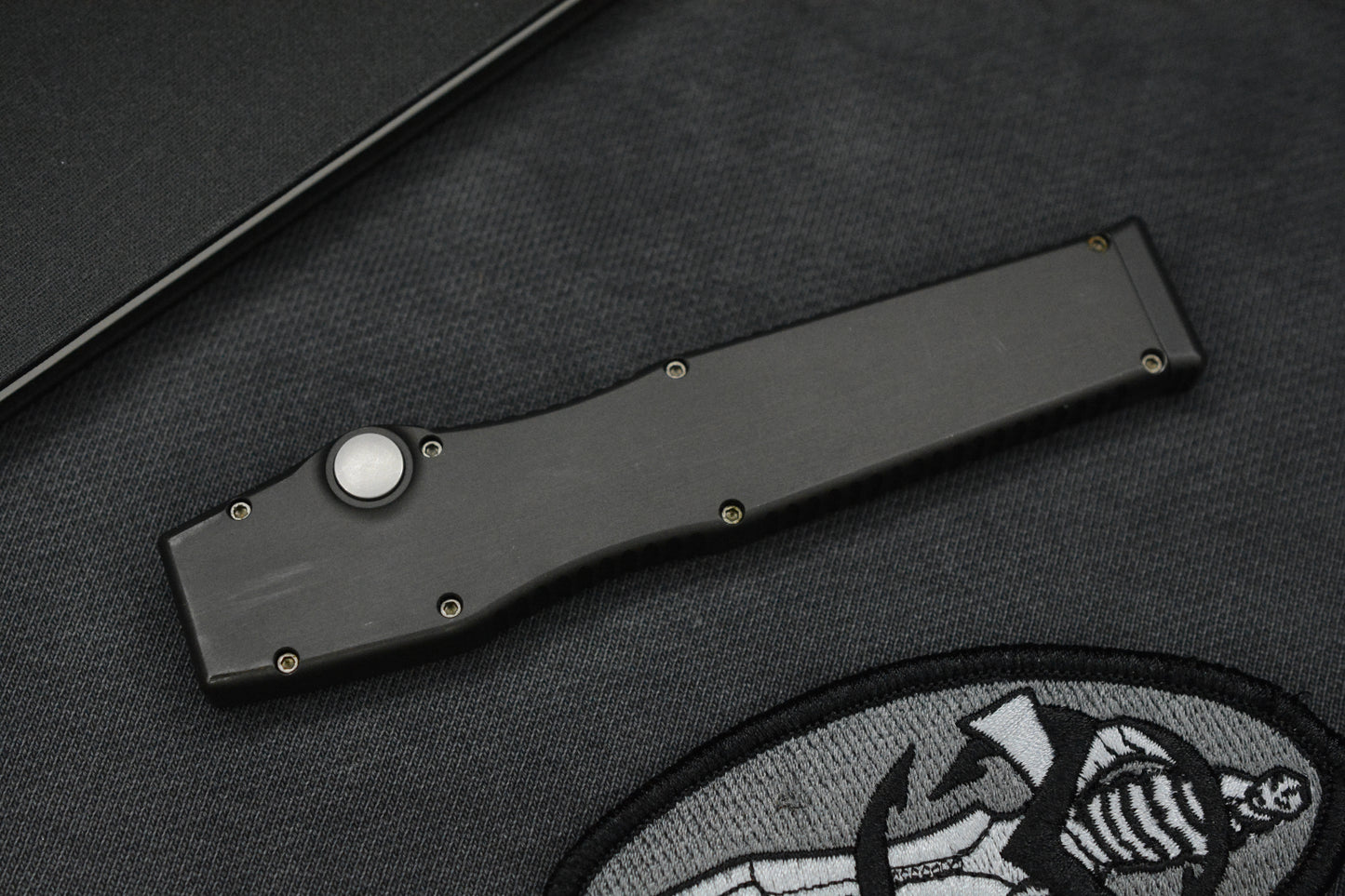 RARE Microtech Halo II Black S/E 154CM 04/1998 w/ Kydex Sheath & Patch