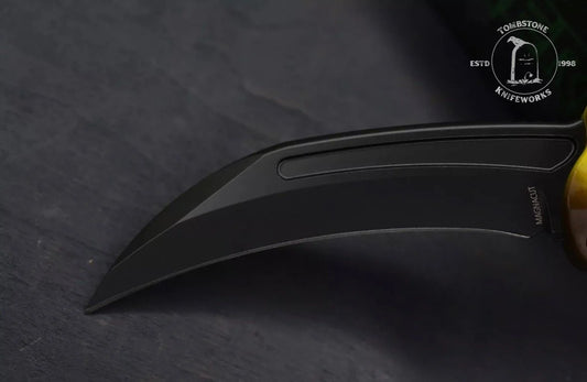 Heretic Knives ROC D/A OTF Automatic Knife Stabnana Yellow (3" DLC)