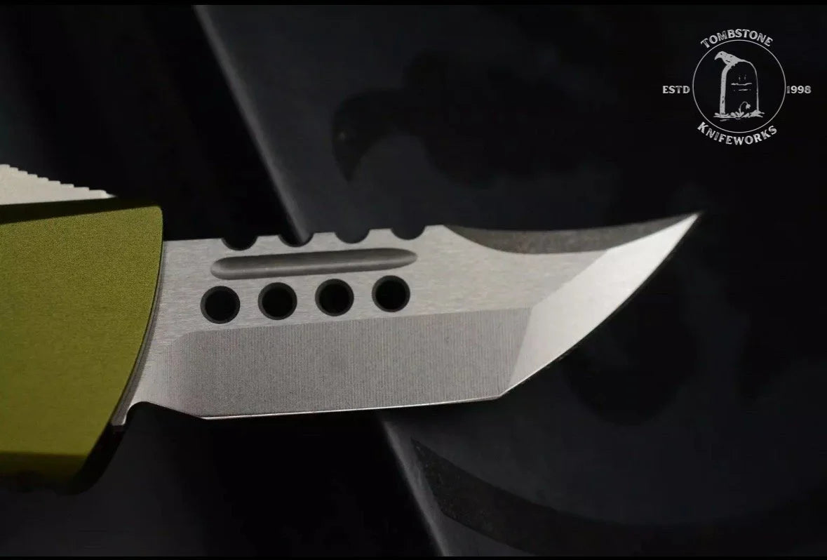 Microtech Mini Troodon OTF Hellhound Blade OD Green