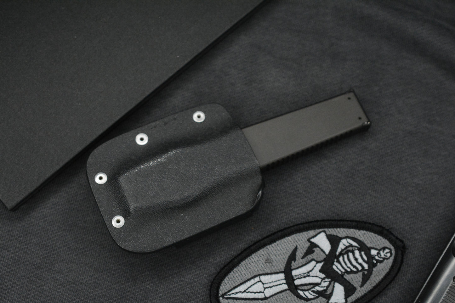 RARE Microtech Halo II Black S/E 154CM 04/1998 w/ Kydex Sheath & Patch