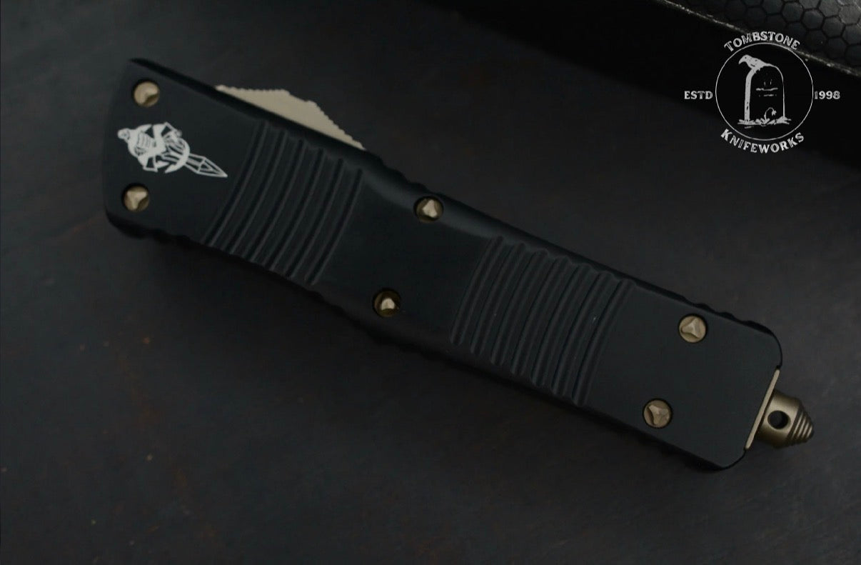 VINTAGE Microtech Combat Troodon Hellhound Bronze Standard Black/ Bronze 2018