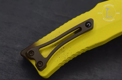 Heretic Knives ROC D/A OTF Automatic Knife Stabnana Yellow (3" DLC)
