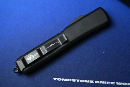RARE Microtech Ultratech Hellhound Black G10 Composite Top / Blue Hardware 08/2018