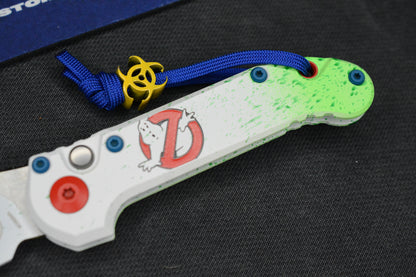 NEW Microtech LUDT Gen-III T/E - “Caution Tape” White Slime Ghostbuster Special Edition