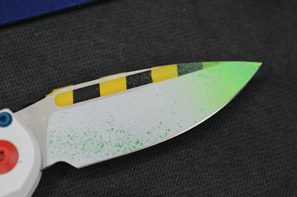 NEW Microtech LUDT Gen-III S/E - “Caution Tape” White Slime Ghostbuster Special Edition