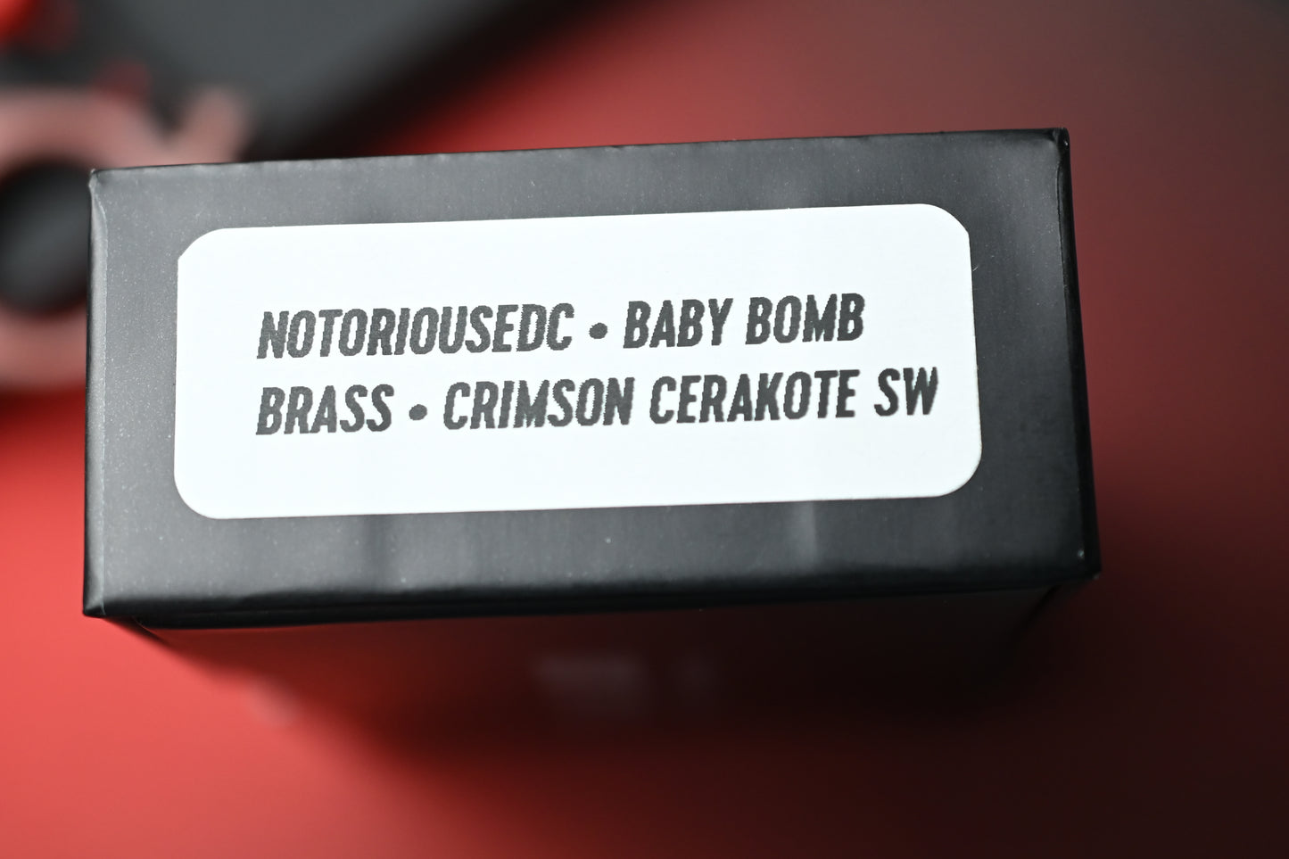 NEW Notorious EDC Baby Bomb Brass Edition - Crimson Cerakote SW w/ Custom Bomb Bead