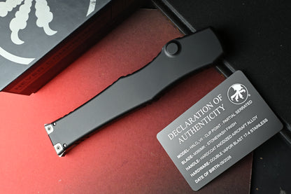 NEW Marfione Select Microtech HALO VII - Black Partially Serrated Clip Point SW