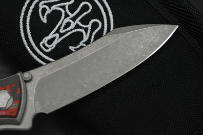 NEW Hawk Knives Talon M390 Ti Red Lava Flow Carbon Inlay w/ Custom Tombstone Bead