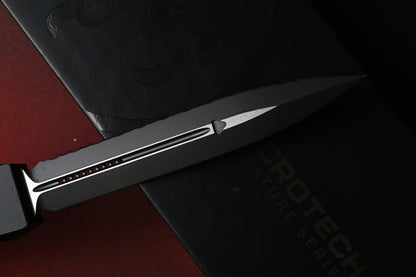RARE Microtech Nemesis IV Black DLC Double Vapor Blast - D/E Full Serrated 08/2026