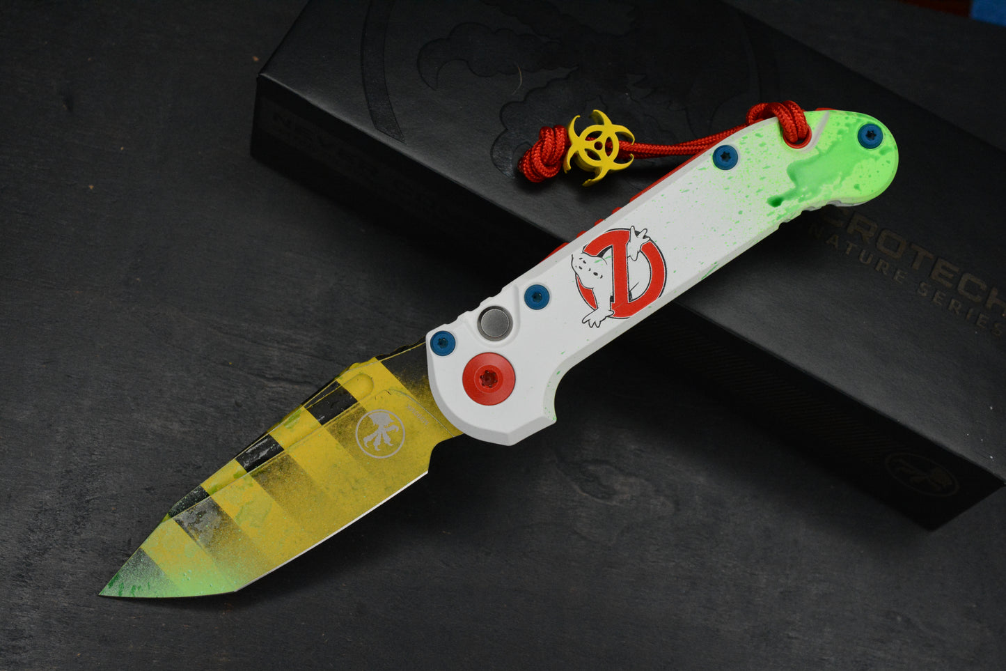 NEW Microtech LUDT Gen-III T/E - “Caution Tape” Ghostbuster Special Edition