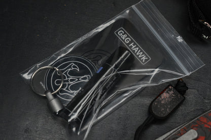 NEW Hawk Knives Talon M390 Ti Red Lava Flow Carbon Inlay w/ Custom Tombstone Bead