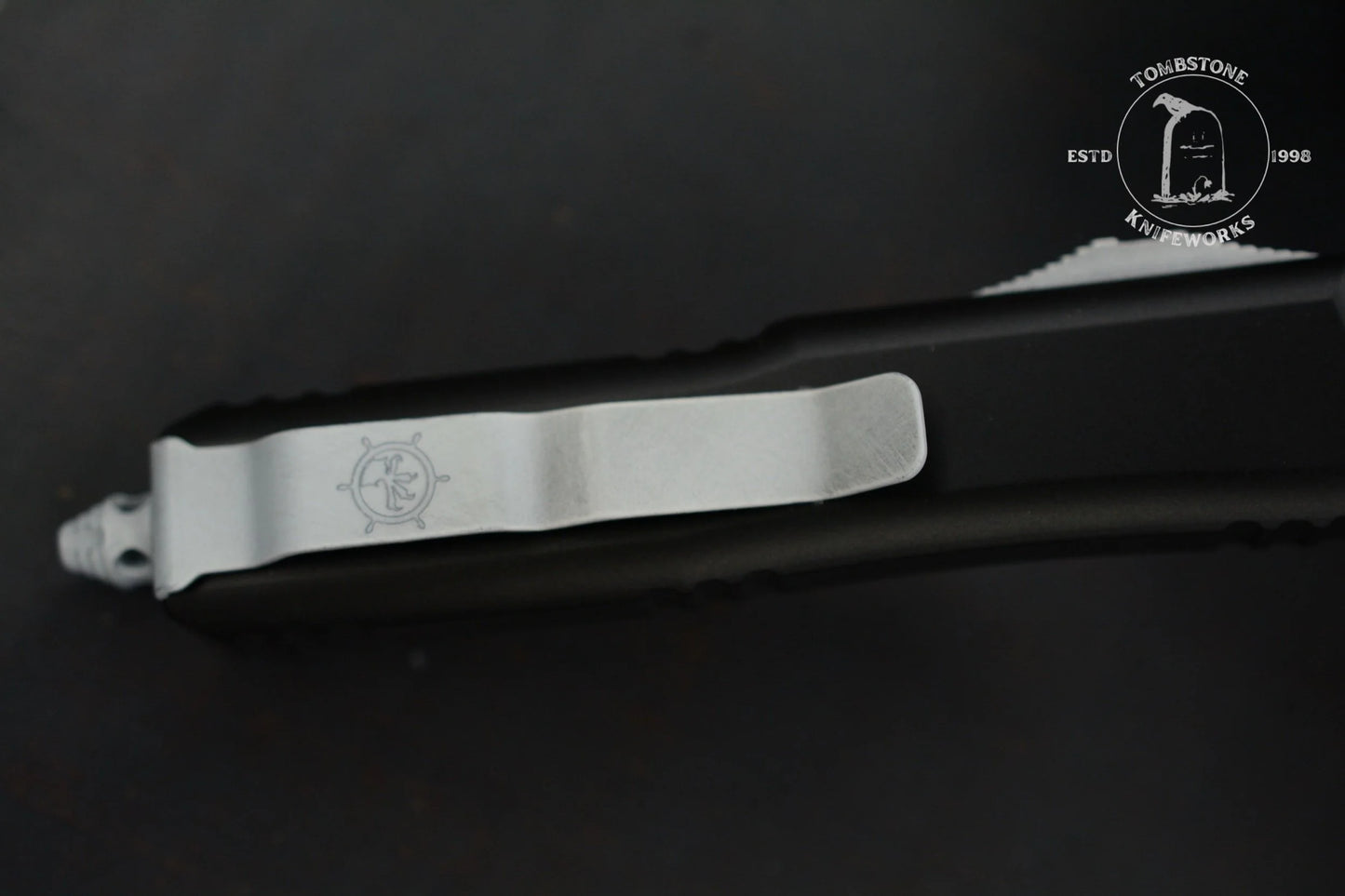 RARE Microtech UTX-85 D/E - Steamboat Willie Black/ White