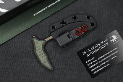 NEW Microtech Bee Push Dagger - Bronze Ano 440C / Antique Green Ti