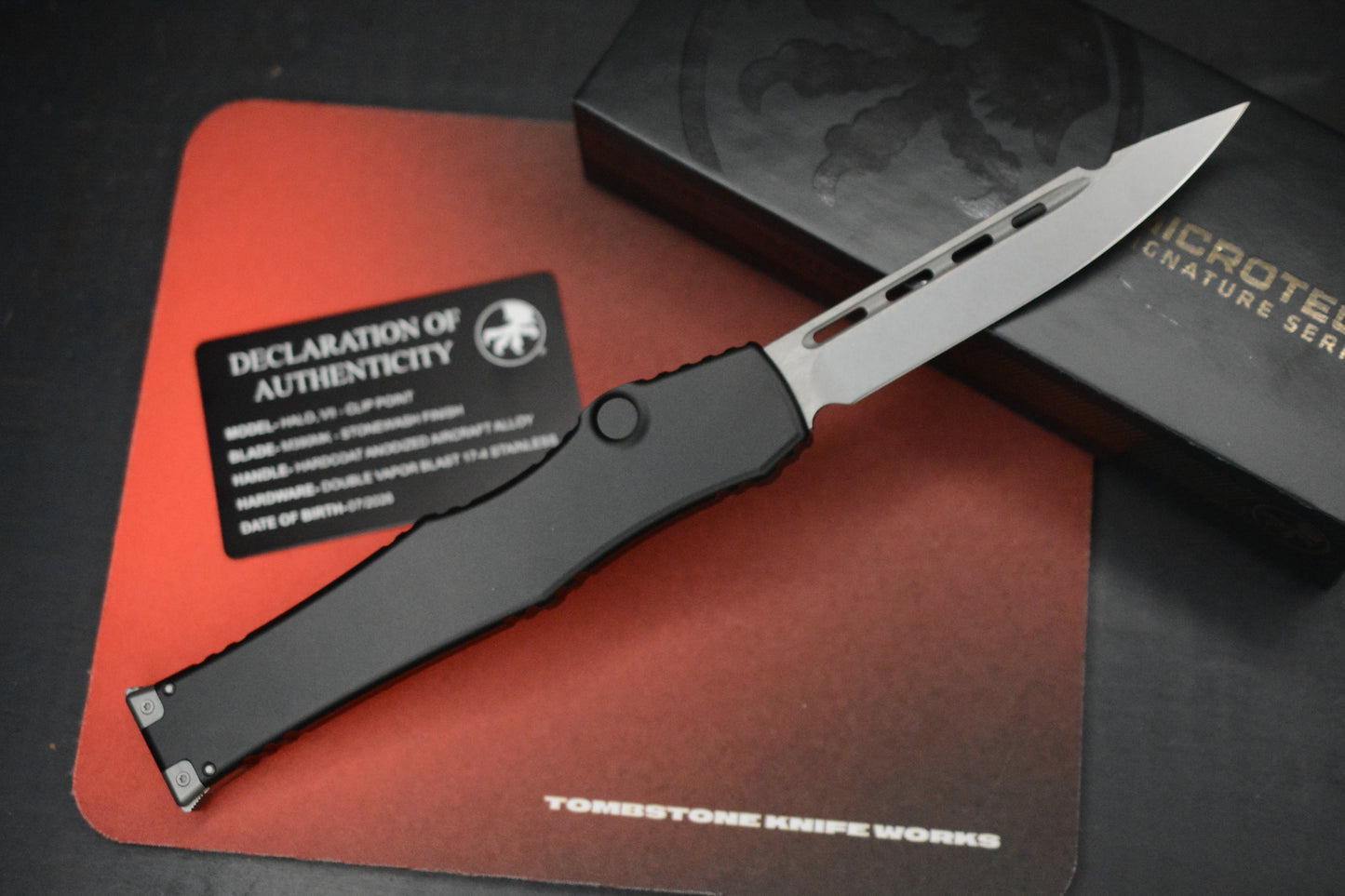 NEW Microtech HALO VII - Hardcoat Ano Black / Clip Point M390K Blade / 07/2026