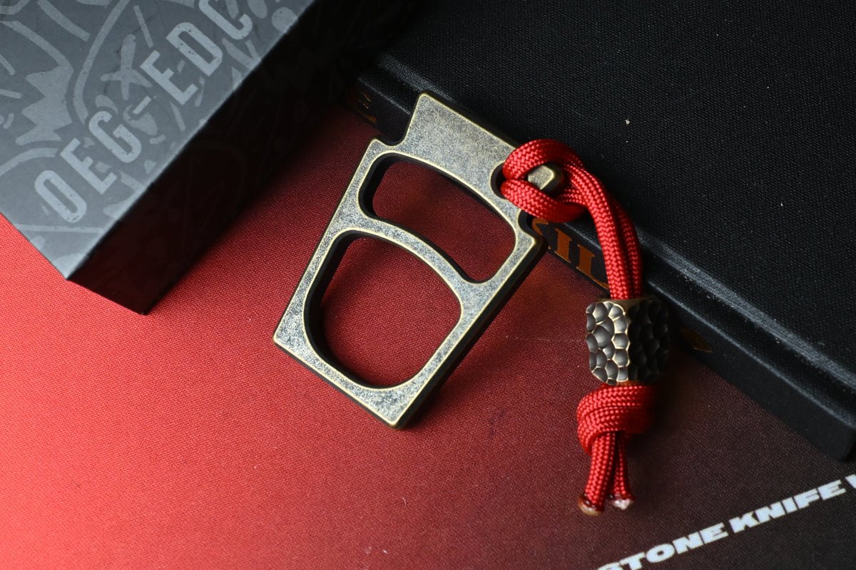 NEW OEGEDC Keystone Lite Brass Distressed Bottle Opener w/ Brass Bead