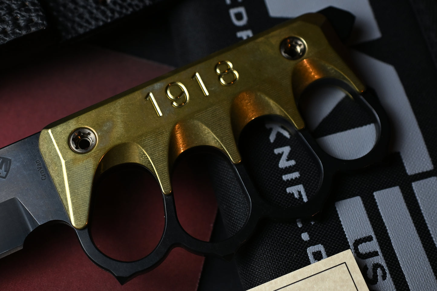 NEW Medford Trench Knife “Doughboy” Edition - 1095 Black Oxide / Brass Handles w/ COA & Black Leather Sheath (1 of 20)