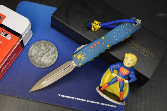 NEW Microtech Ultratech ZBP Fallout Special Edition D/E w/ Radioactive Bead, Vault Boy & Coin