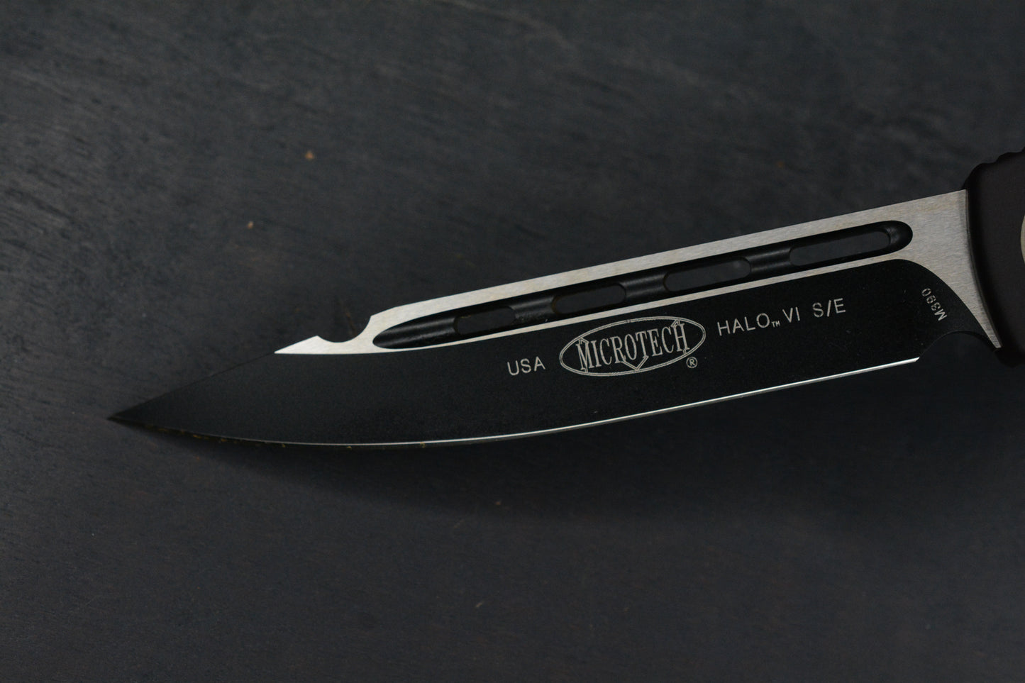 RARE Microtech HALO VI Black/ Black S/E 03/2018 SN 453