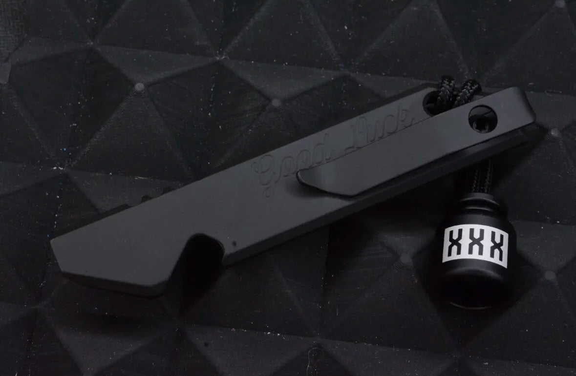NEW OEGEDC Good Luck Pry Bar Black Cerakote 6AL4V Ti w/ Rare Poison Bead