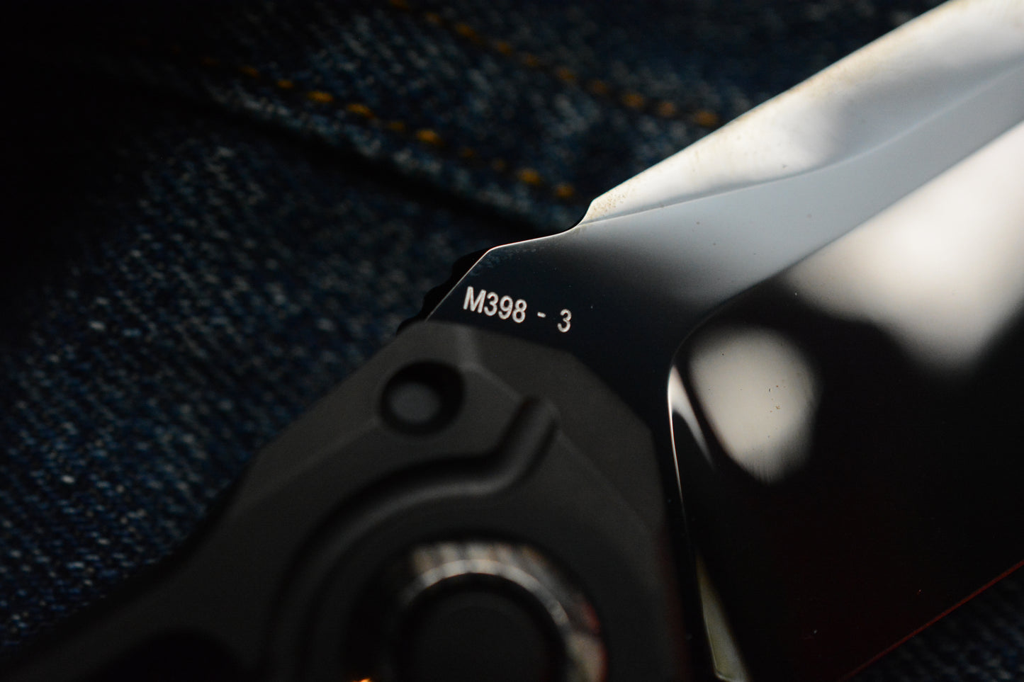 NEW Custom Knife Factory T25 DLC Milled Ti / Polished DLC M398 w/Zirc Droid Bead SN#003