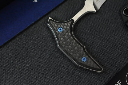 NEW Microtech x Bastinelli Bee SW Non Serr / Carbon Fiber / Blue Ti HDW Marfione Selects w/COA