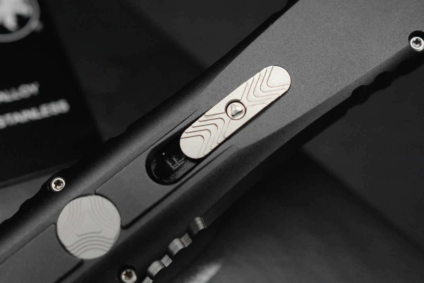 NEW Microtech Nemesis IV OTF - Stonewash D/E Black Aluminum Handle