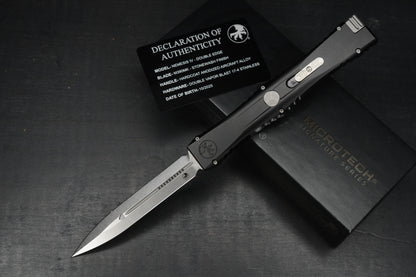 NEW Microtech Nemesis IV OTF - Stonewash D/E Black Aluminum Handle