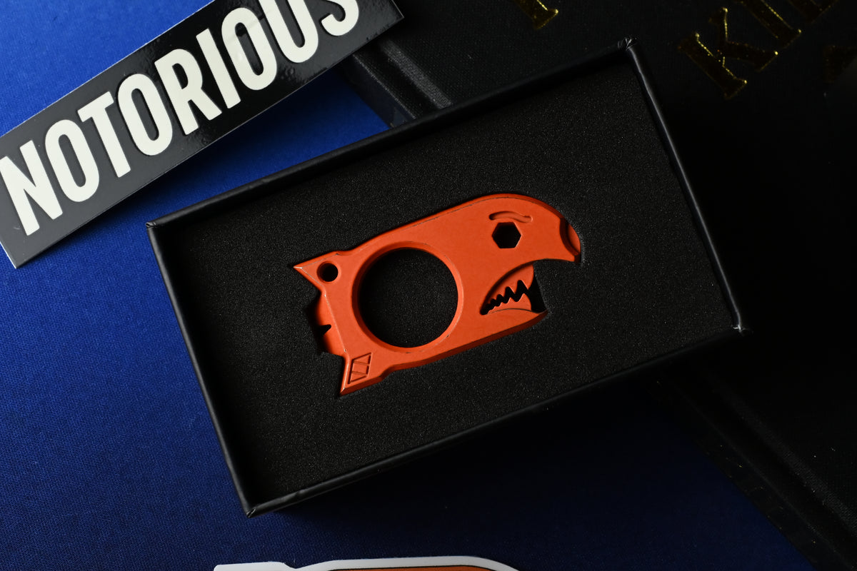NEW Notorious EDC Baby Bomb - Hi Vis Orange  w/ Wkrmn Bead