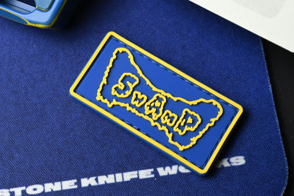 NEW Swampy EDC Aligator SFK - Fallout Special Edition - Blue / Yellow Cerakote w/ Patch & Bead