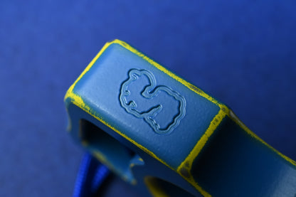NEW Swampy EDC Aligator SFK - Fallout Special Edition - Blue / Yellow Cerakote w/ Patch & Bead