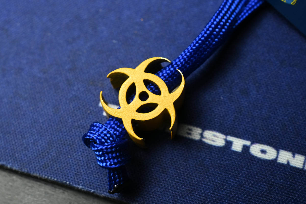 NEW Swampy EDC Aligator SFK - Fallout Special Edition - Blue / Yellow Cerakote w/ Patch & Bead