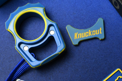 NEW Swampy EDC Aligator SFK - Fallout Special Edition - Blue / Yellow Cerakote w/ Patch & Bead