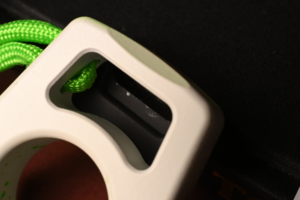 RARE Swampy EDC Shark Ghostbuster Edition - White Cerakote / Green Splatter w/ Biohazard Bead
