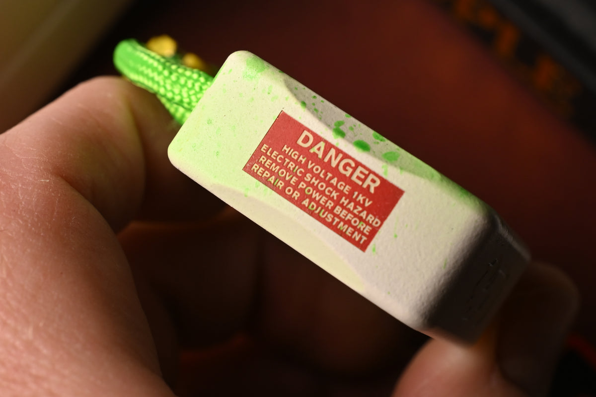 RARE Swampy EDC Shark Ghostbuster Edition - White Cerakote / Green Splatter w/ Biohazard Bead