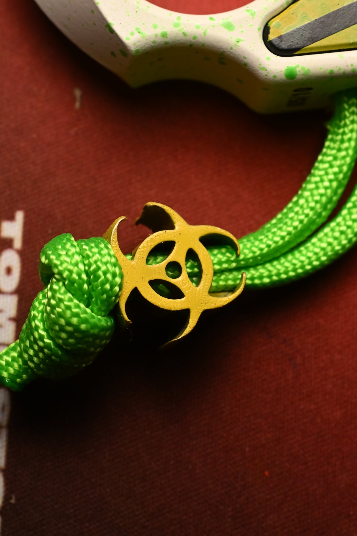 RARE Swampy EDC Shark Ghostbuster Edition - White Cerakote / Green Splatter w/ Biohazard Bead
