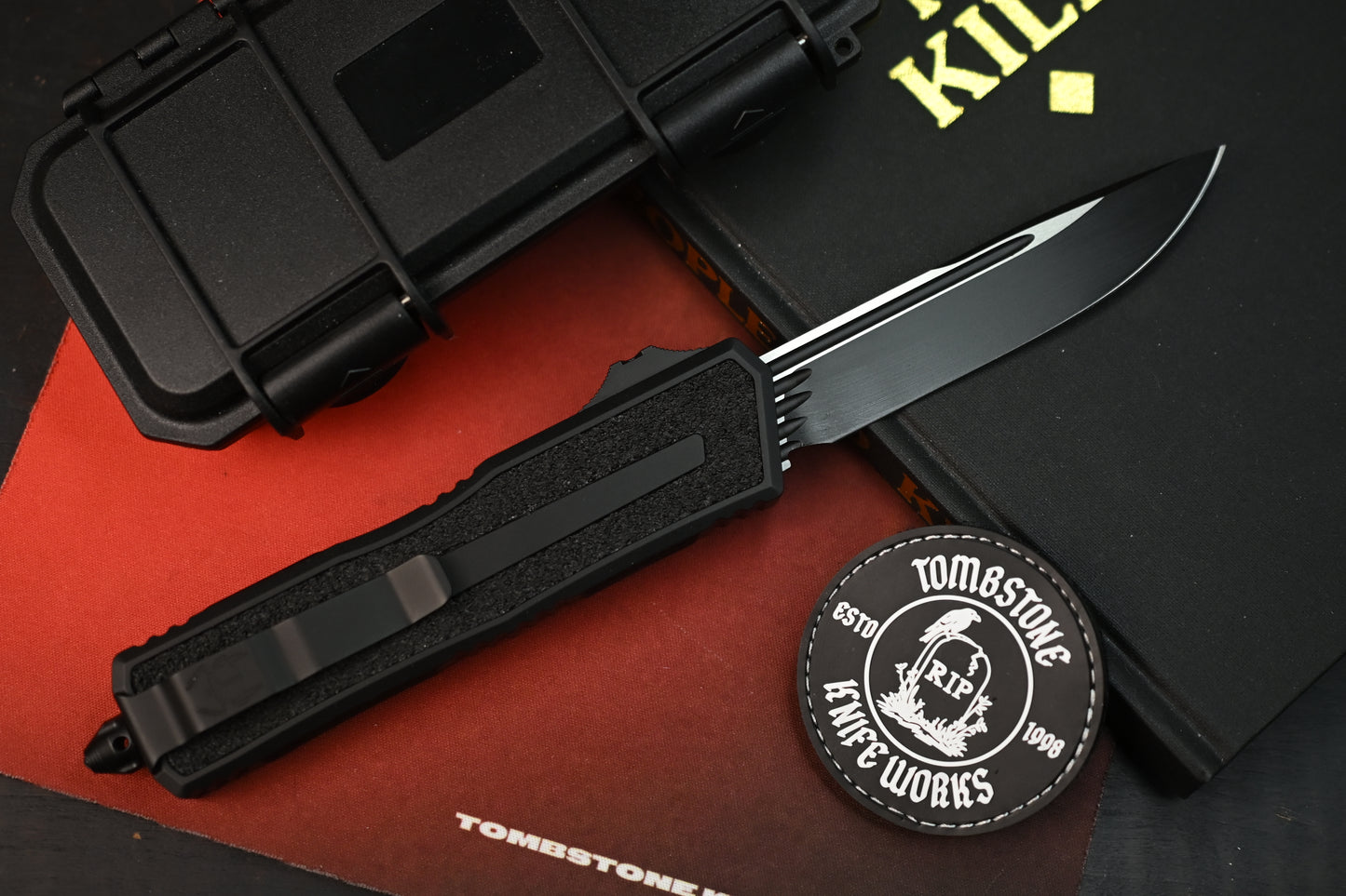 NEW Microtech Scarab 2 Gen III S/E Tactical Black Out w/ Zip Pouch & Patch (without box READ DESC)