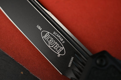 NEW Microtech Scarab 2 Gen III S/E Tactical Black Out w/ Zip Pouch & Patch (without box READ DESC)